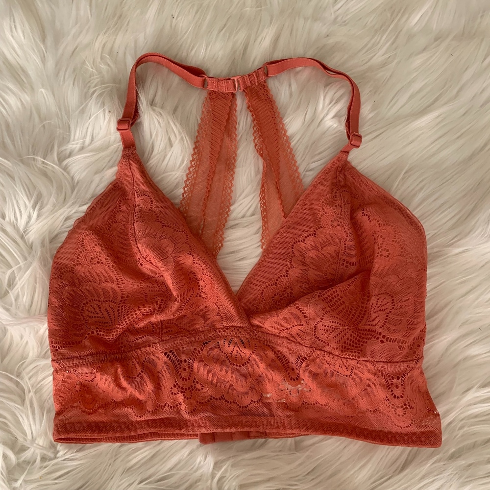 Auden Unlined Lace Longline Halter Bralette